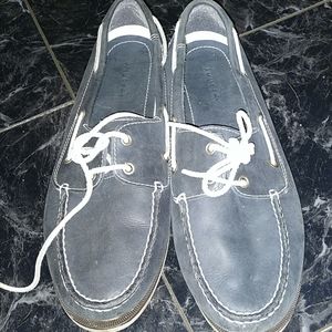 J. Murphy Blue Boat Shoes Size 10.5